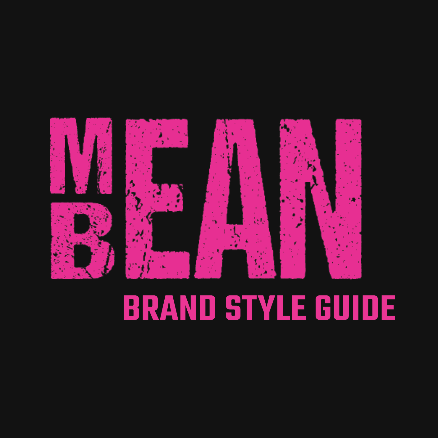 A pink logo on a black background for Mean Bean