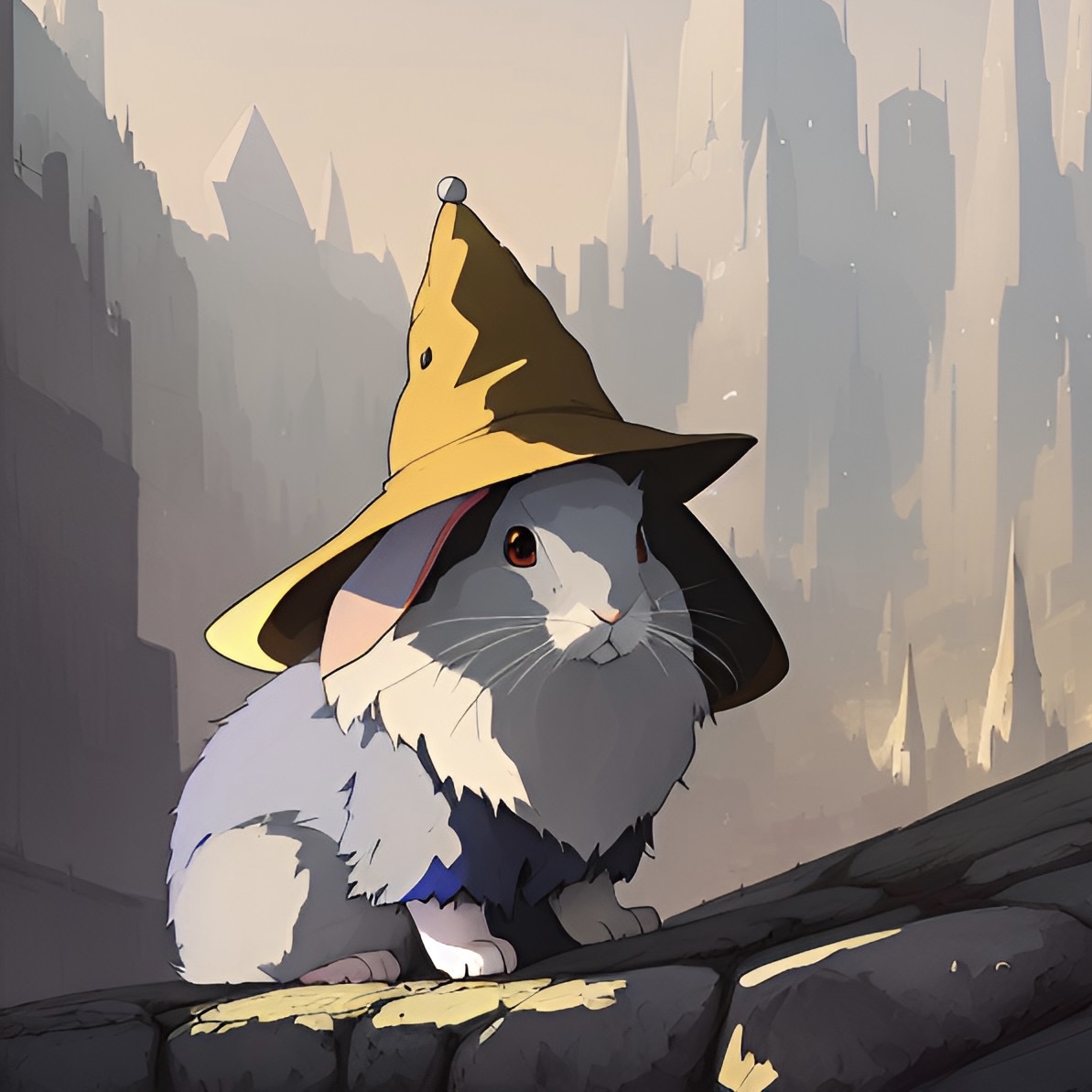 A rabbit with a wizard hat